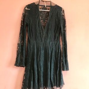 Free People lace dress with bell sleeves
